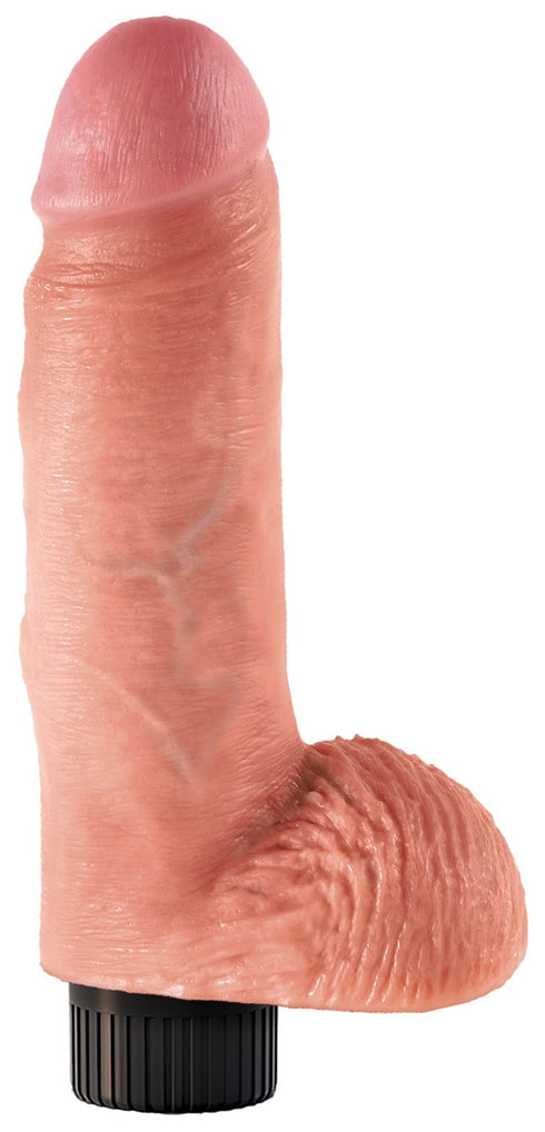 King Cock 7 in. Vibrating Cock with Balls Flesh